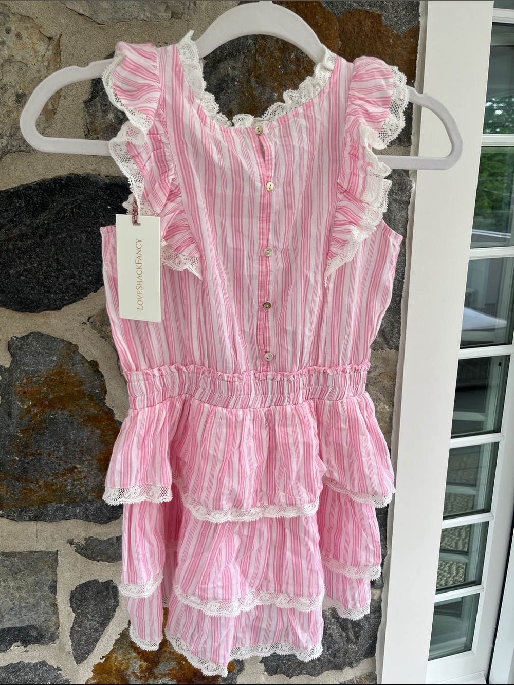 Girls LoveShackFancy Natasha Dress in Captiva Pink